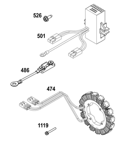 Alternator Group Diagram and Parts List for 355447-0120-01 200000 - 399999 Briggs and Stratton Engine